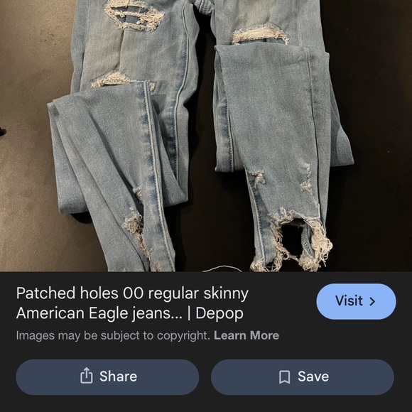 American Eagle Outfitters Women's Distressed Blue Skinny Jeans - Picture 2 of 2